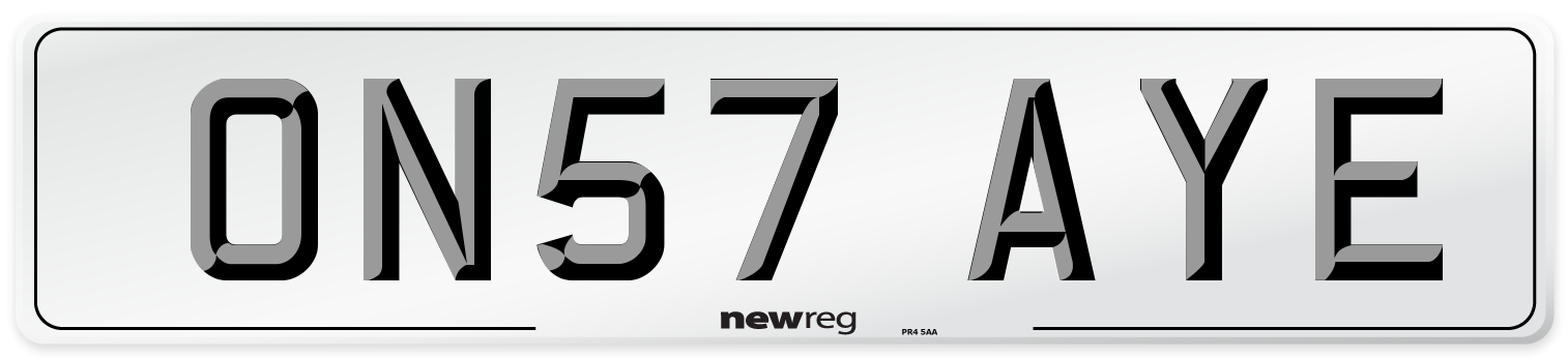 ON57 AYE Number Plate from New Reg